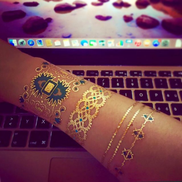 Gold and Silver Temporary Tattoo Set