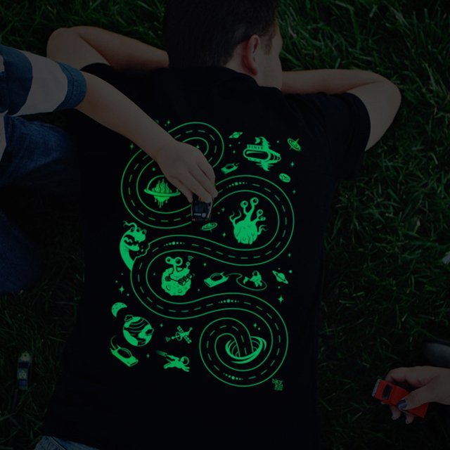 Glow Space Play Mat T-Shirt by bky kid