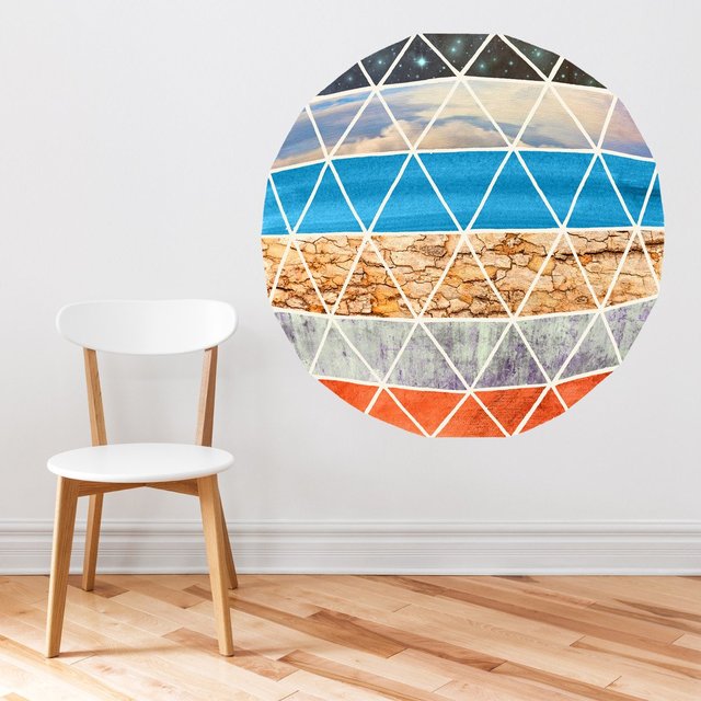 Elemental Geodesic Circle Print