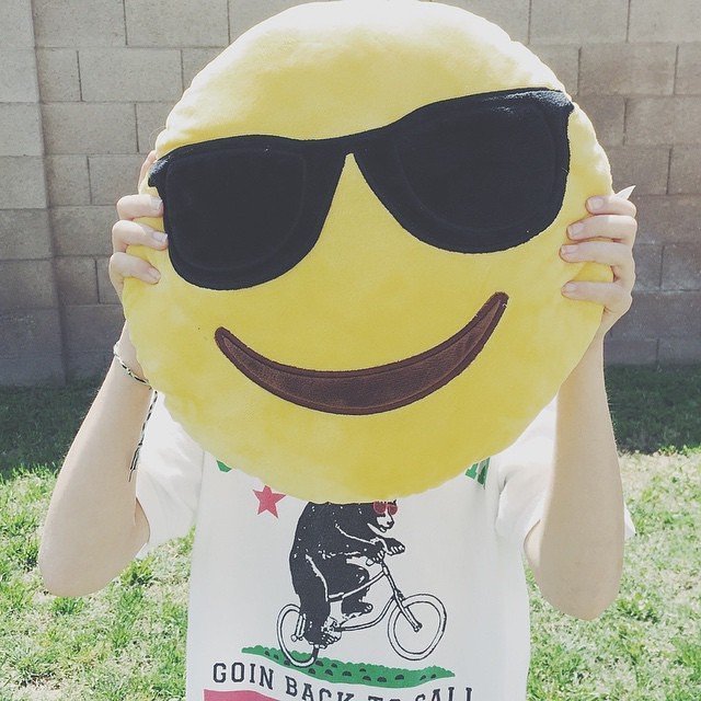 Cool Guy Sunglasses Emoji Pillow