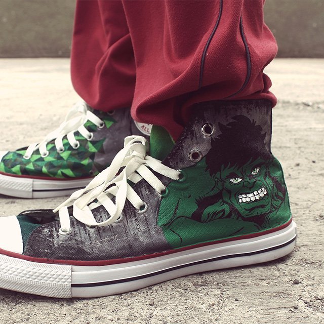 Hand Painted Hulk Converse