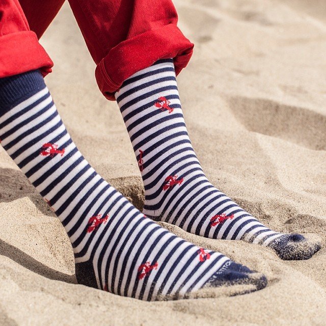 Lobster Stripe Socks