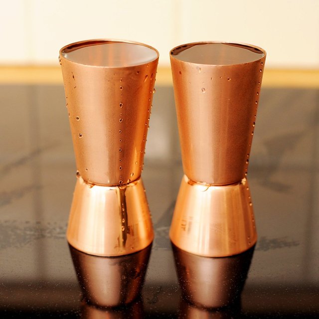 Copper Jiggers/Shot Glasses Set