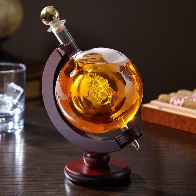 Sail Away Glass Decanter Globe