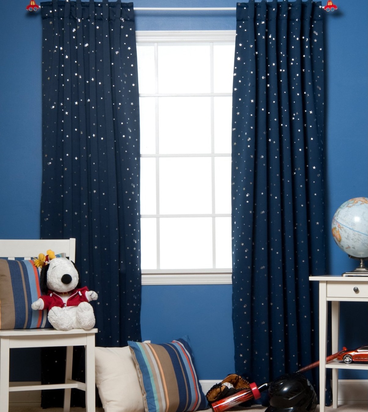 Stars Print Cream Blackout Curtain