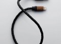 Black Leather Dark Wood Cable by Le Cord