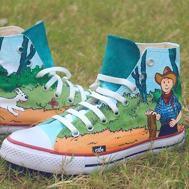 Hand Painted TinTin Converse