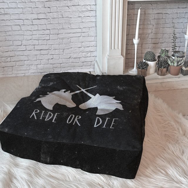 Ride or Die Unicorns Floor Pillow