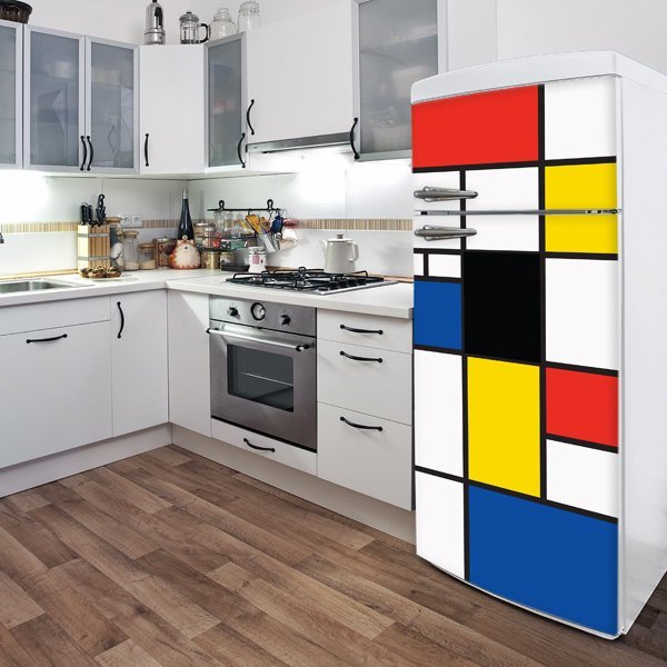 Pop Mondrian Fridge Door Decal