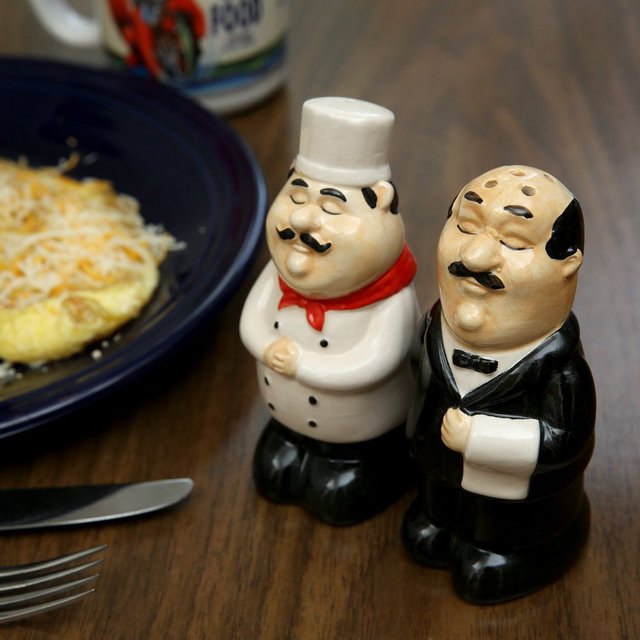 Chef and Waiter Salt & Pepper Shakers