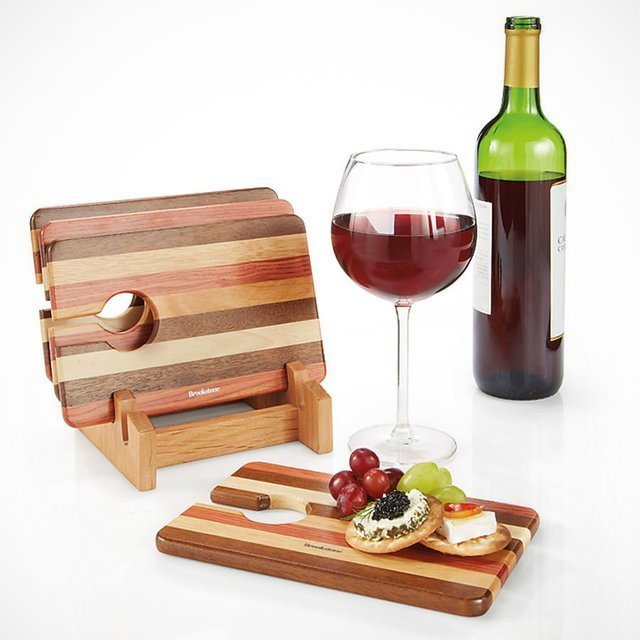 Set of 4 Wine and Snack Trays