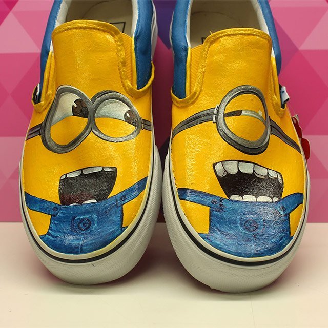 Hand Painted Minion Slip-on Vans