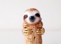 Orange Sloth 3 Piece Ring Set