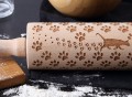 Beech Wood Cat Engraved Rolling Pin
