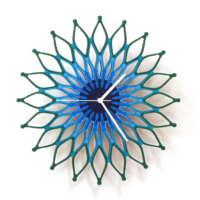 Peacock Wooden Clock