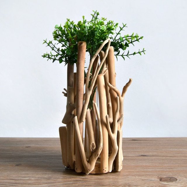 Small Wooden Plant Pot