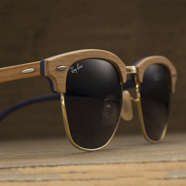 ray ban club master wood