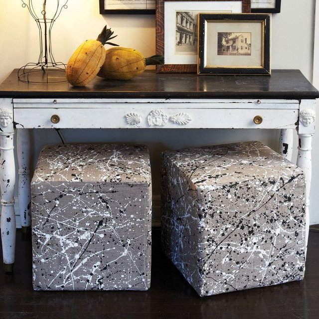 Spatter Paint Ottoman by Tozai