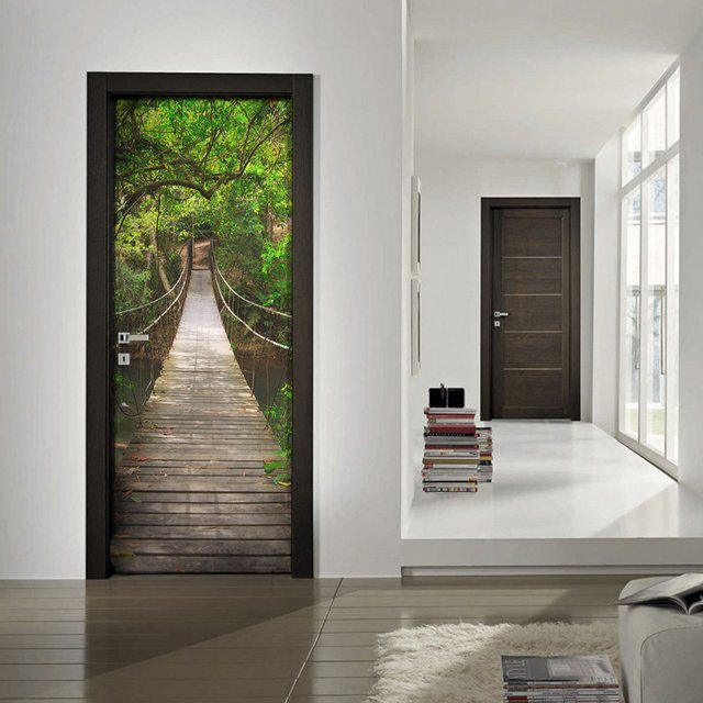 Hanging Bridge Door Mural