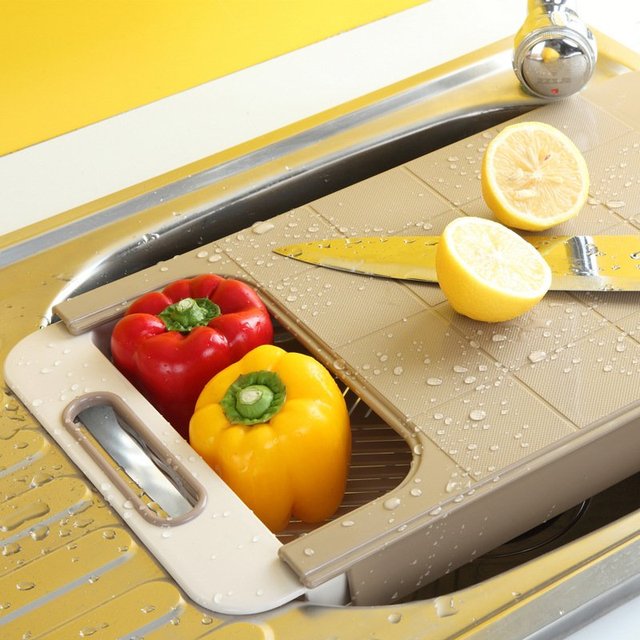 Retractable Chopping Board & Colander