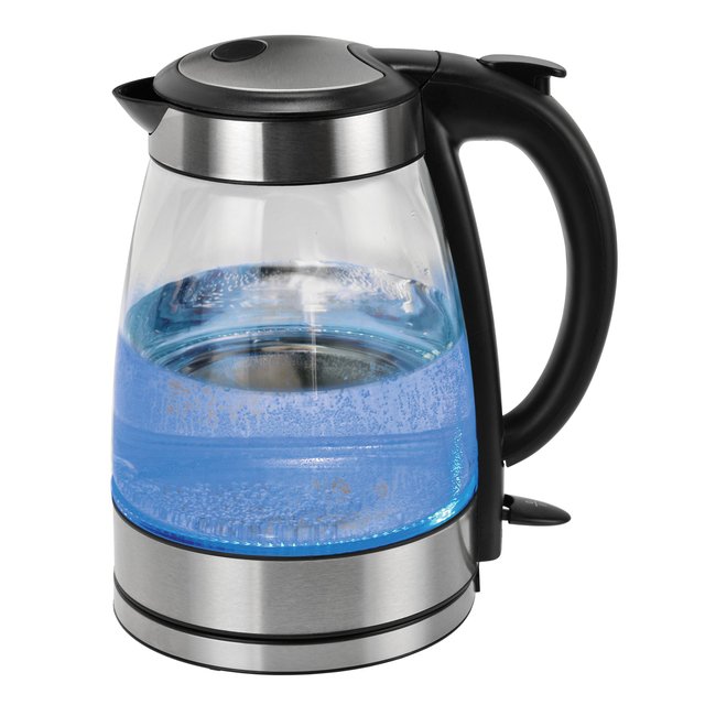 Kalorik Black and Stainless Steel Glass Water Kettle