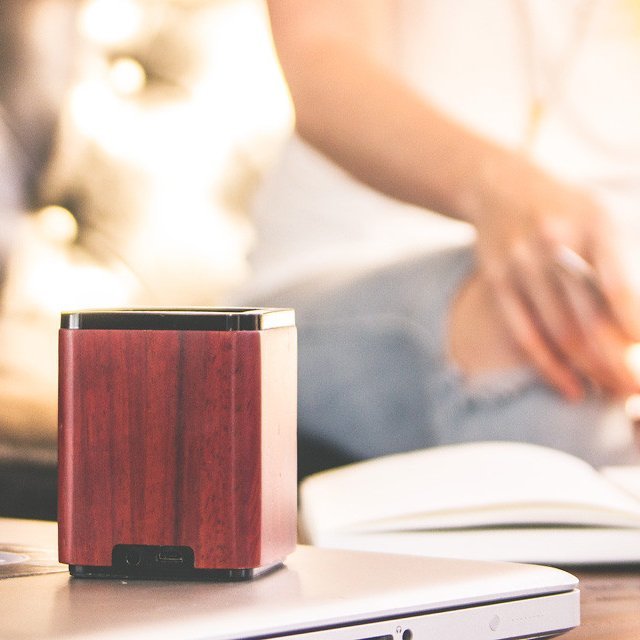 LSTN Satellite Cherry Wood Portable Bluetooth Speaker