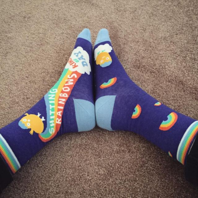 Sh*tting Rainbows Kind of Day Crew Socks