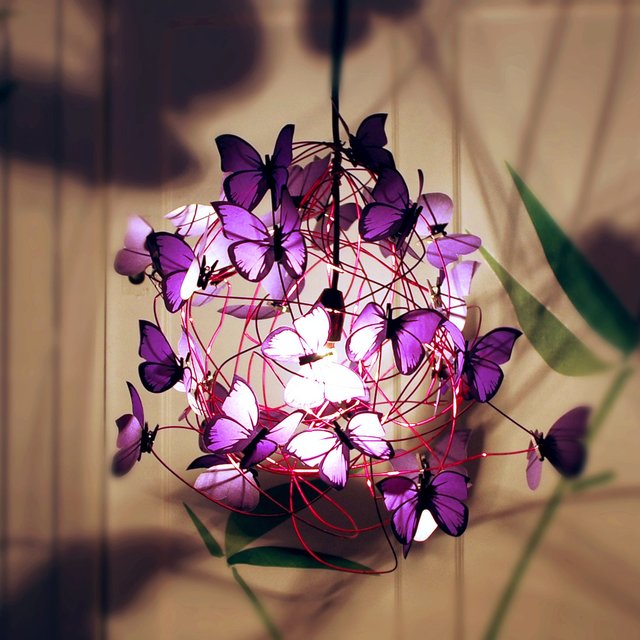 Purple Butterflies Pendant Lamp