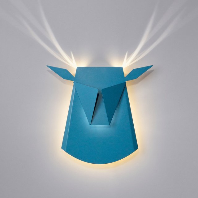 Blue LED Aluminium Deer Head Light Fixture