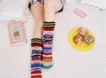 Purple Hand Knit Wool Long Slipper Socks