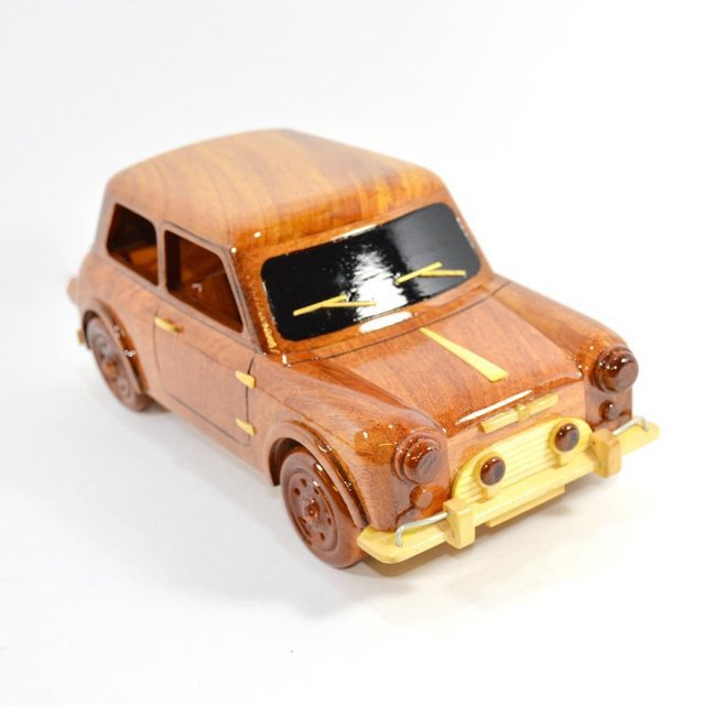 Mini Cooper Handcrafted Mahogany Car