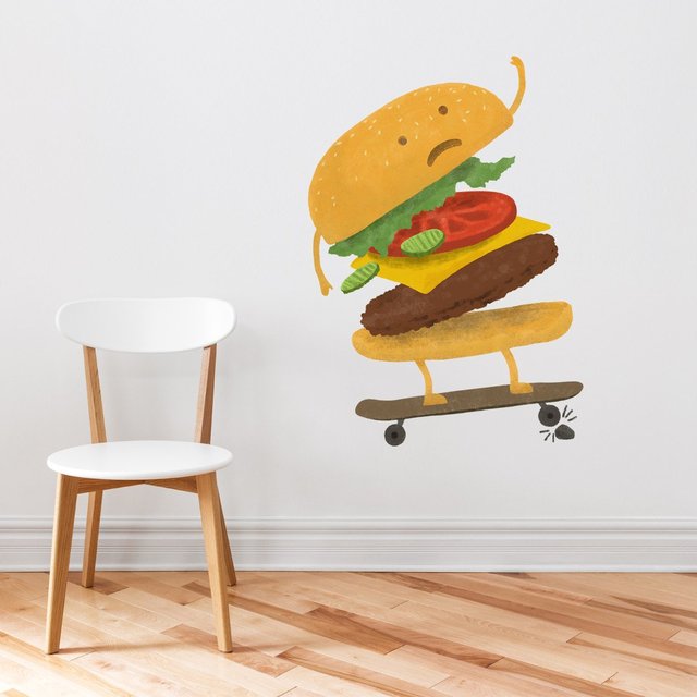 Burger Wipe-Out Wall Decal