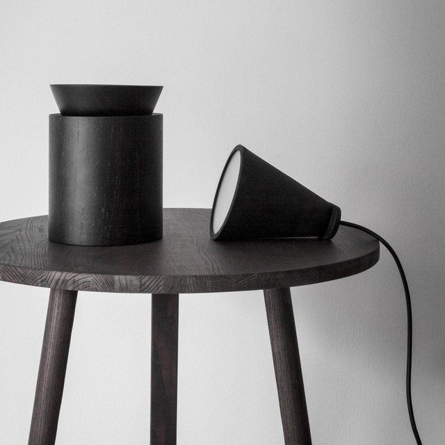 Tall Black Oak Wooden Bowl by Menu