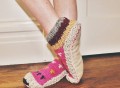 Pink Hand Knit Wool Ankle Tibetan Socks