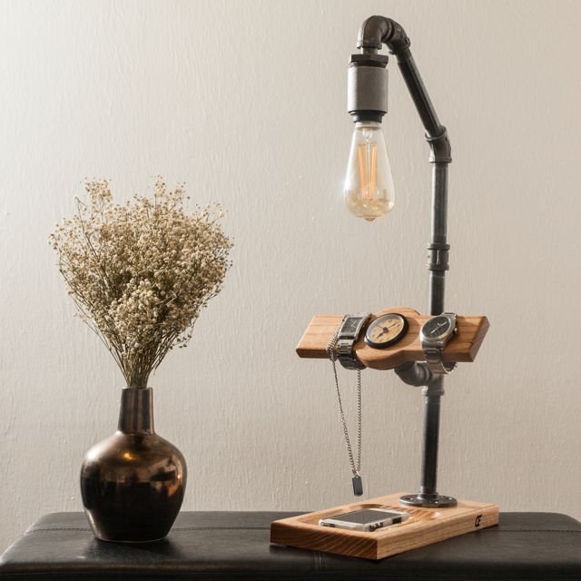 Large Wooden Touch Sensor Lamp