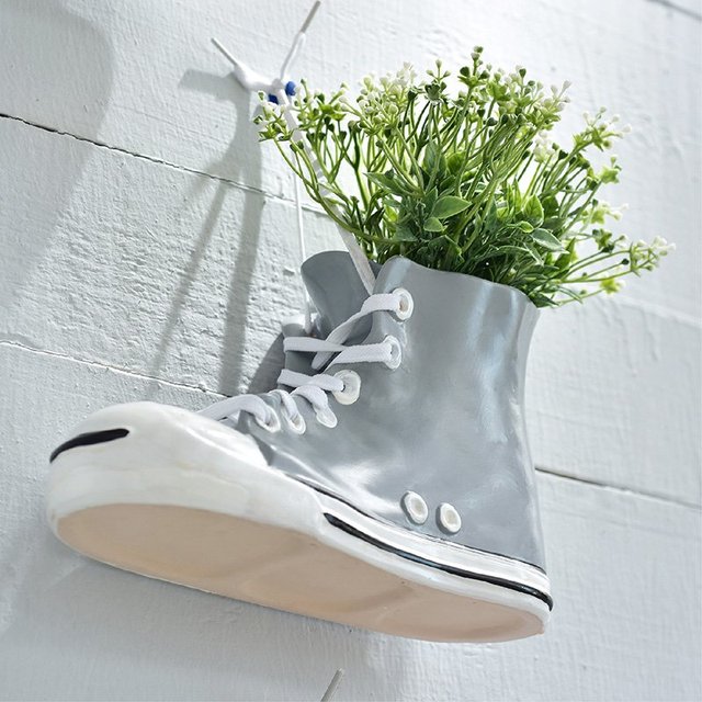 Canvas Shoes Flower Plant Pot