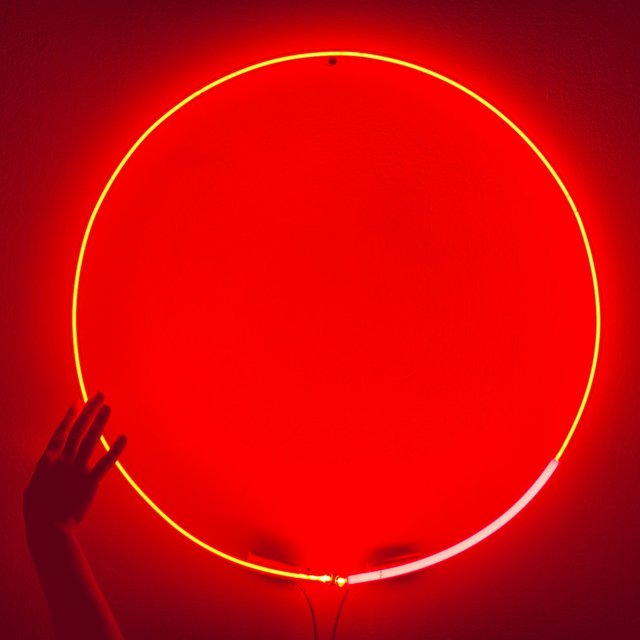 Orange Dimming Circle Neon Light by White Cubes