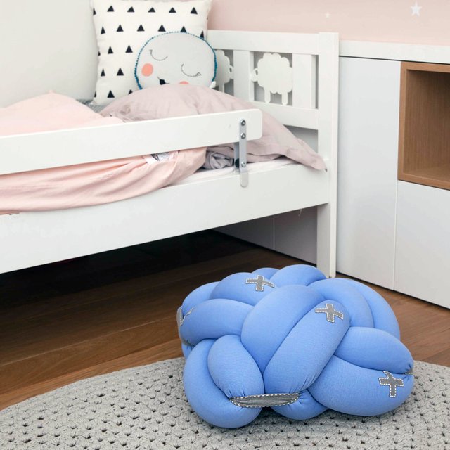 Kids Light Blue Knot Cushion