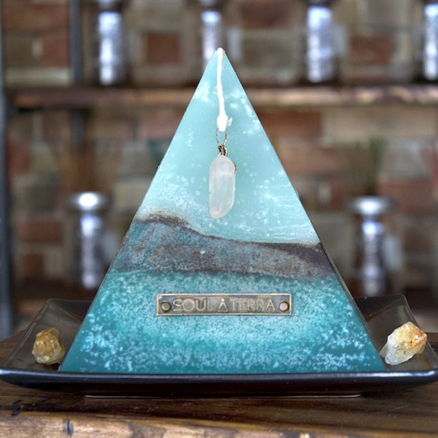 City Monk Crystal-Pyramid Candle by Soul-Terra