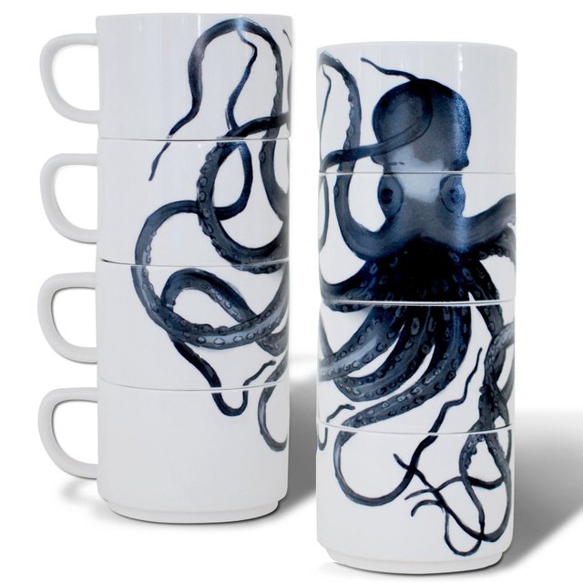 Sea Creatures Porcelain Stacking Cups by imm Living