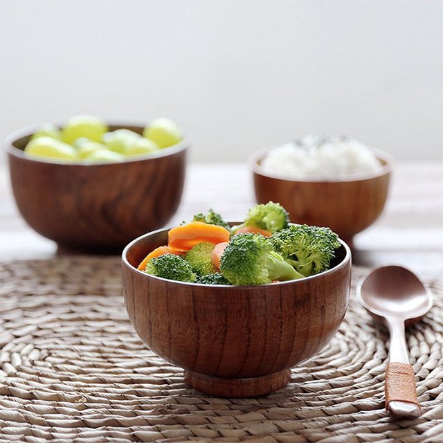 Wood Rice Miso Soup Bowl