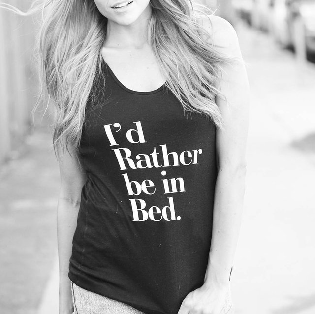 I’d Rather Be in Bed Racerback Tank Top