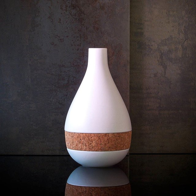 Horizon Ceramic & Cork Vase