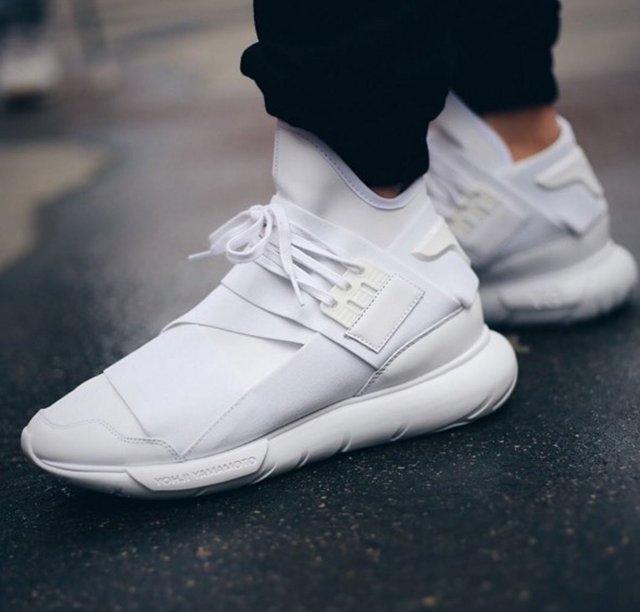 Y-3 White Neoprene Qasa High-Top Sneakers