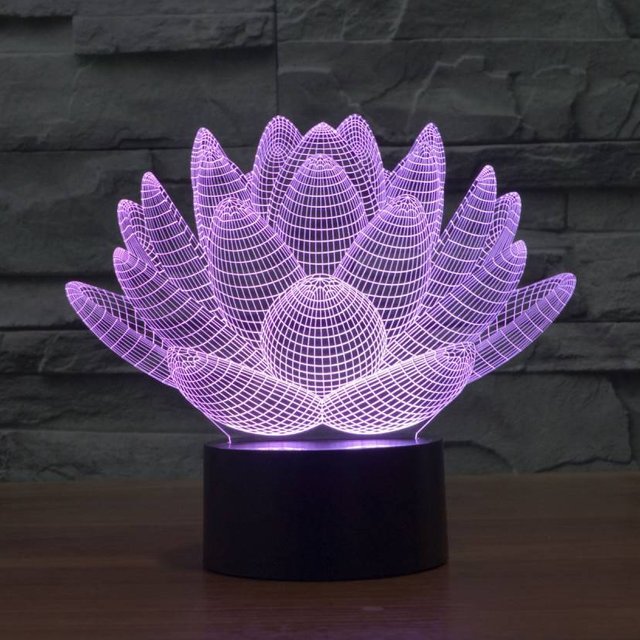 Lotus 3D Illusion Table Lamps