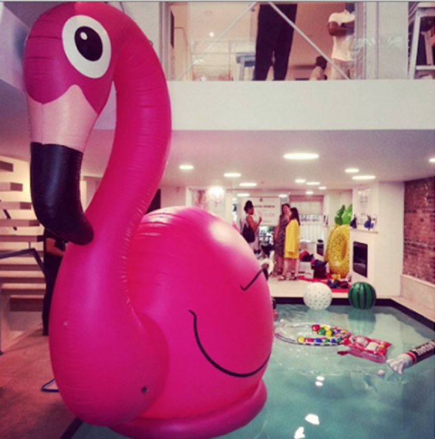 Giant Inflatable Pink Flamingo Pool Toy