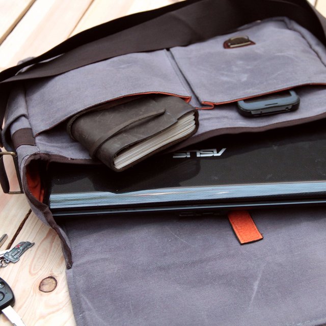 Waxed Canvas Laptop City Bag by Gouache