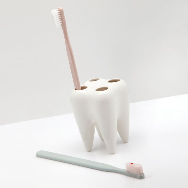 White Tooth Toothbrush Holder by PROPAGANDA