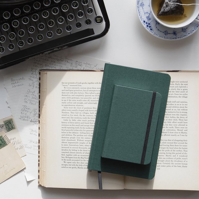 Shinola Large Green Hard Linen Journal