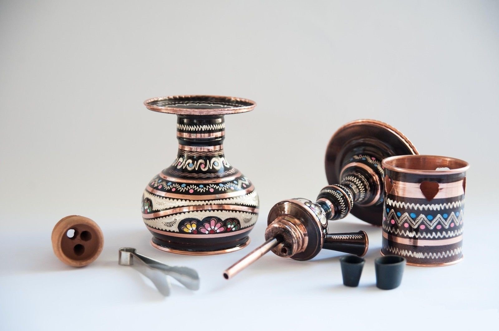 Turkish Traditional Hand Painted Copper Hookah